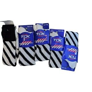Twin City Crew Socks TCK candy Stripes Long Black Sz Med Small 5 Pairs